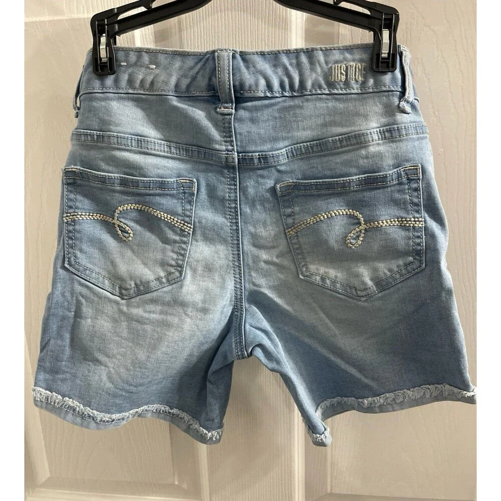 Justice Girls Distressed Denim Shorts Size 12